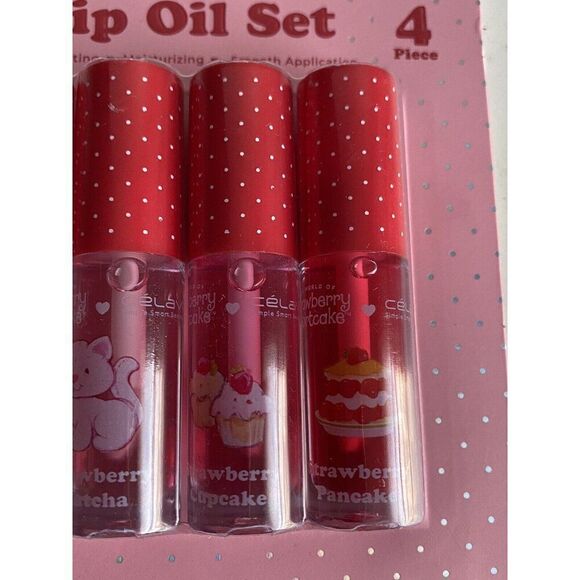 4 Pk Celavi Strawberry Shortcake Scented Tinted Lip Oils Crush On You Valentines - Picture 5 of 14